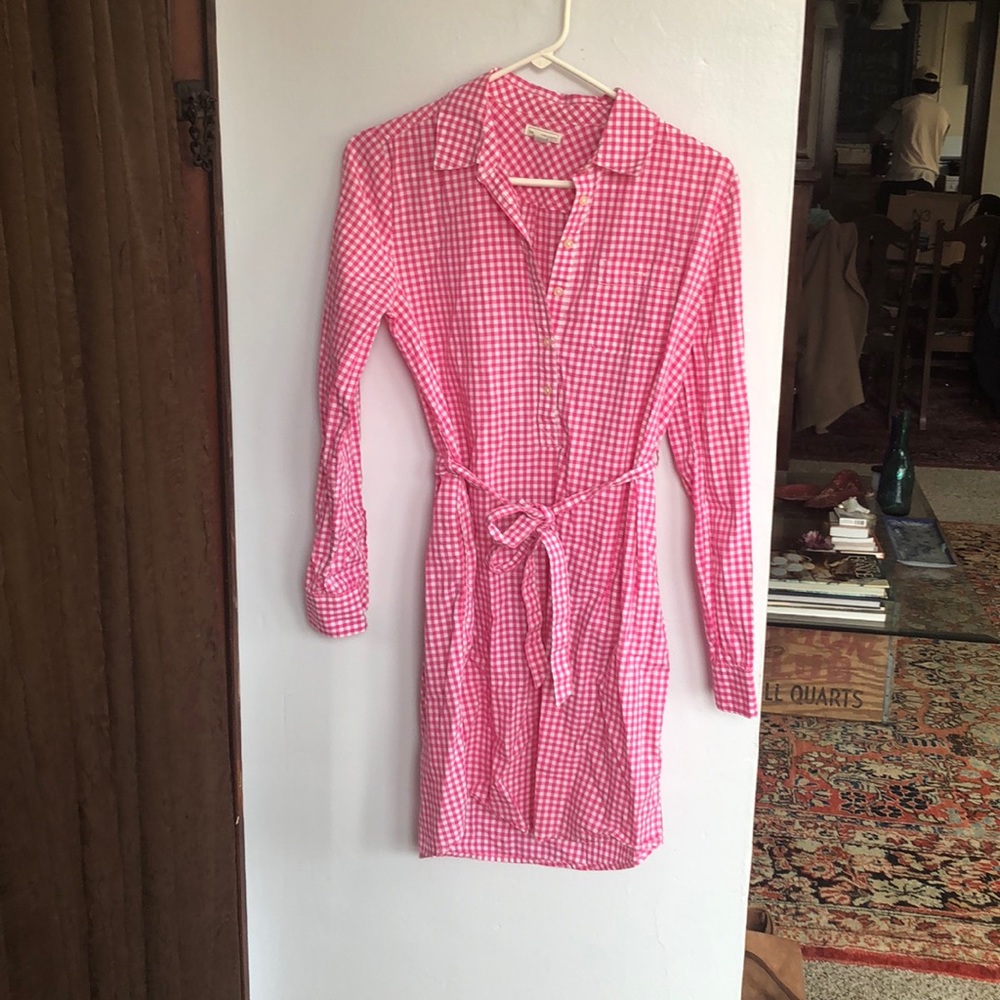 Gap pink gingham dress